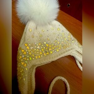 Cozy Knit Kids Hat with Pom Pom - Cream